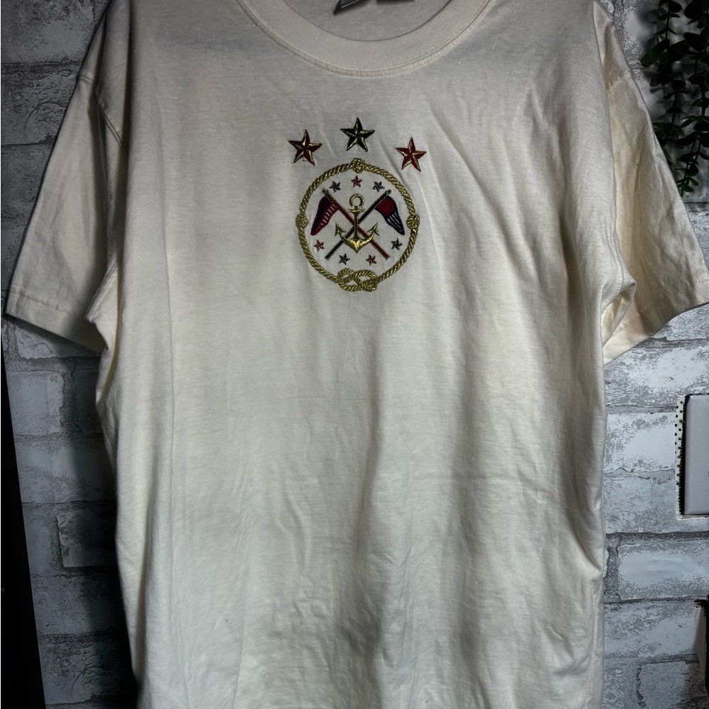 Vintage Cream Emblem Flag T-Shirt